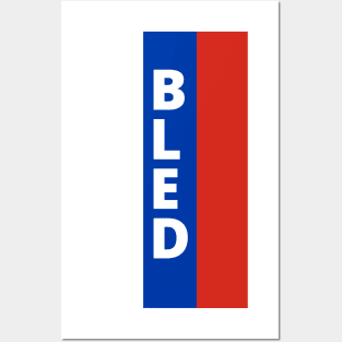 Bled City in Slovenian Flag Colors Vertical Posters and Art